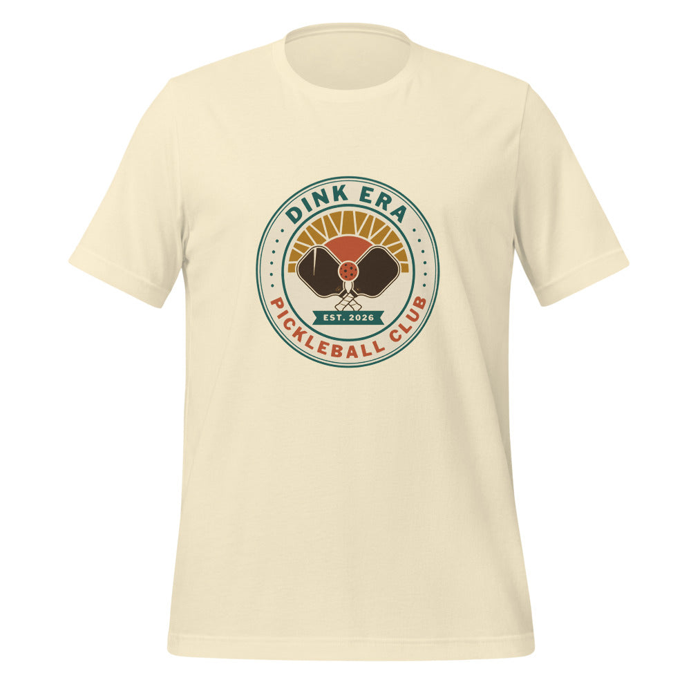 Dink Era Pickleball Club retro tee — Natural, front