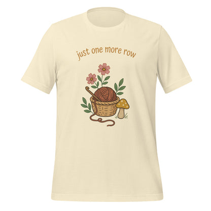 Just One More Row crochet cottagecore tee — Natural, front