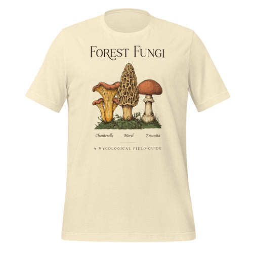 Mushroom Shirt, Vintage Mushroom Foraging Tee, Cottagecore Mycology Shirt — Forest Fungi Field Guide Tee