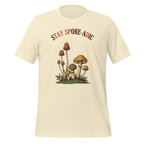Funny Mushroom Shirt, Mushroom Pun Tee, Cottagecore Foraging Shirt — Stay Spore-adic Vintage Mushroom Tee