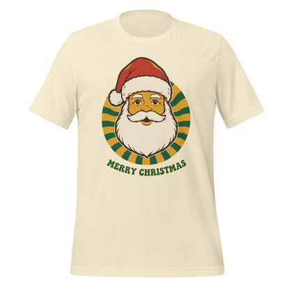Groovy Santa retro Christmas tee — Natural, front