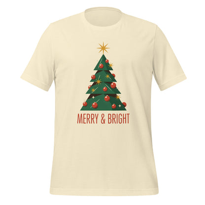 Atomic mid-century retro Christmas tree tee — Natural, front