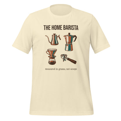 The Home Barista specialty coffee tee — Natural, front