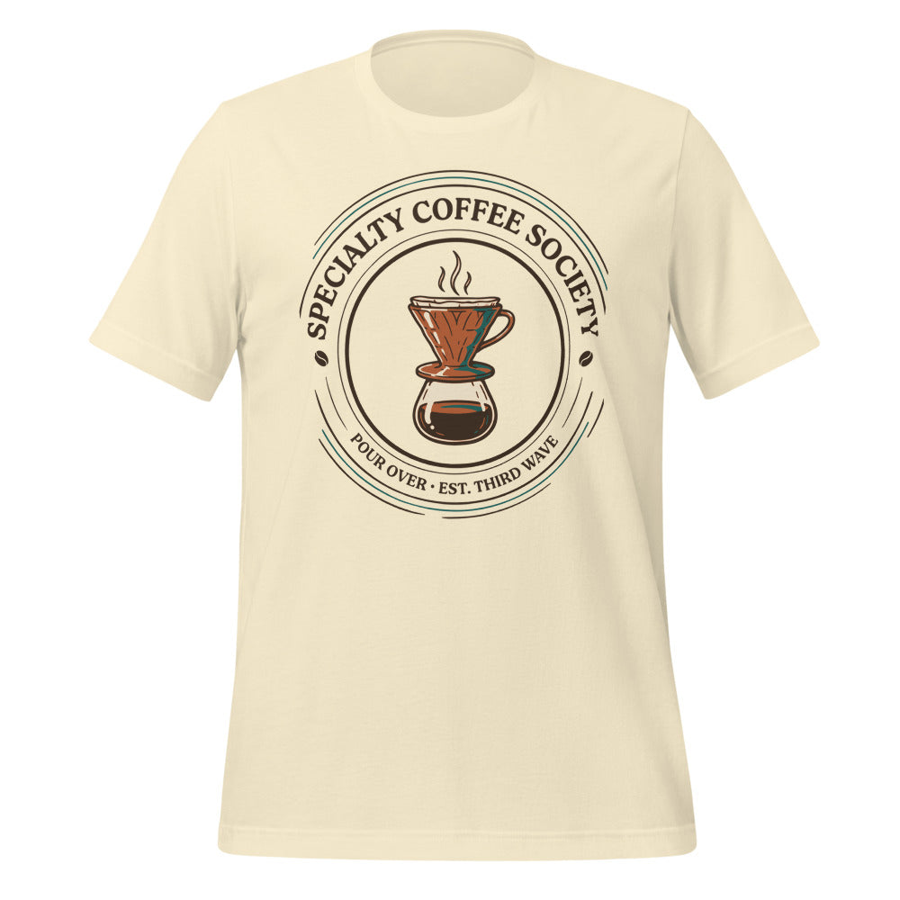 Specialty Coffee Society specialty coffee tee — Natural, front
