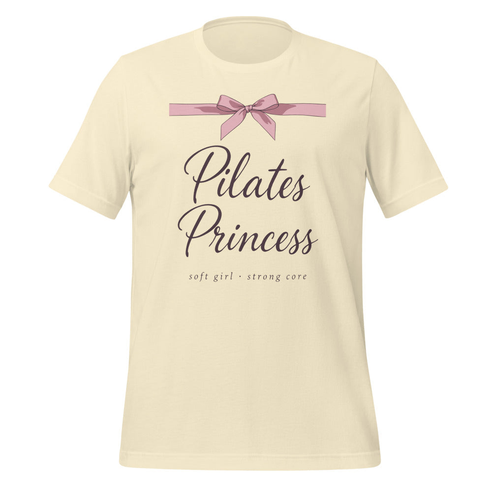 Pilates Princess coquette bow tee — Natural, front