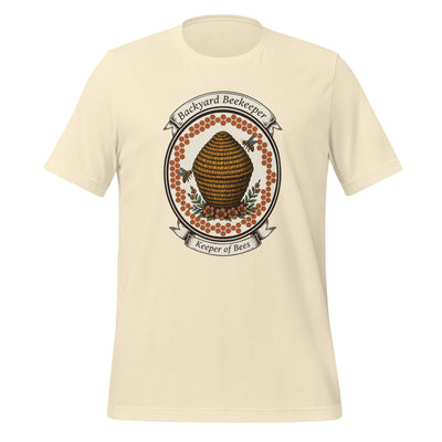Backyard Beekeeper Shirt, Keeper of Bees Gift Tee, Vintage Apiary Crest — Beekeeping Emblem Tee