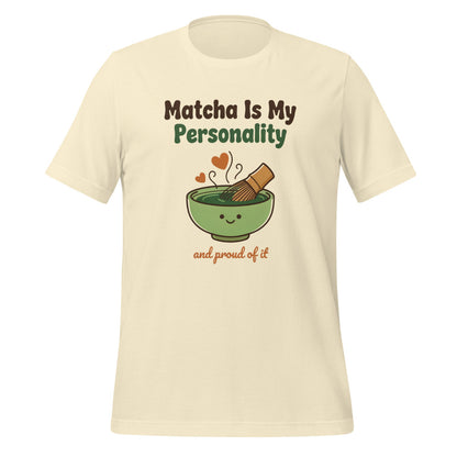 Matcha Is My Personality retro matcha tee — Natural, front