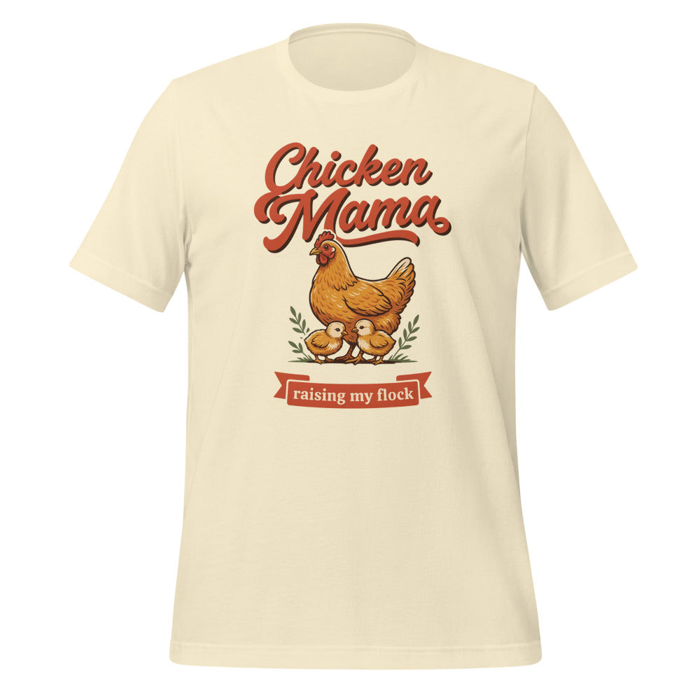 Chicken Mama raising my flock chicken keeper tee — Natural, front