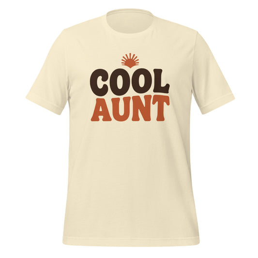 Cool Aunt retro groovy aunt tee — Natural, front