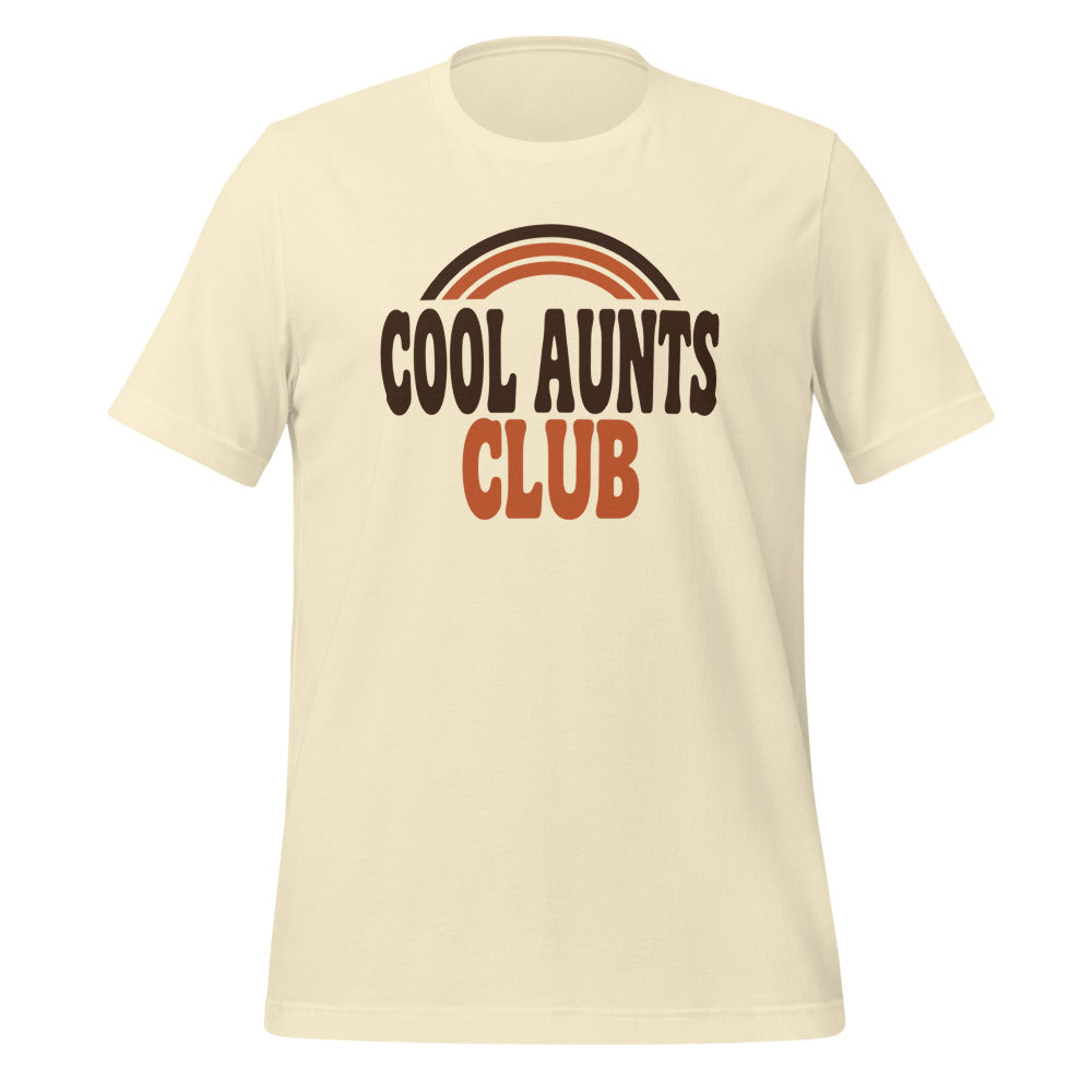 Cool Aunts Club retro groovy aunt tee — Natural, front