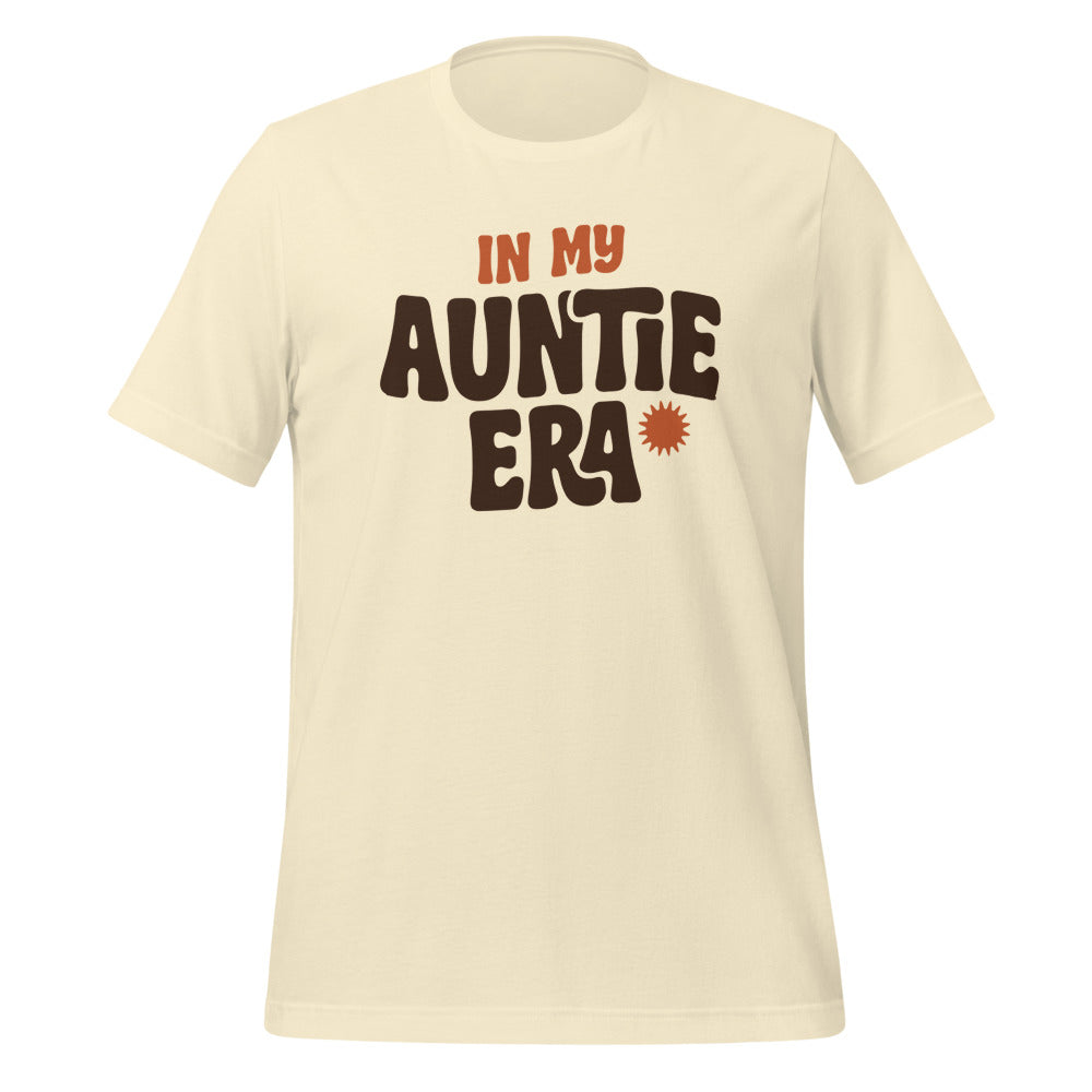 In My Auntie Era retro groovy aunt tee — Natural, front