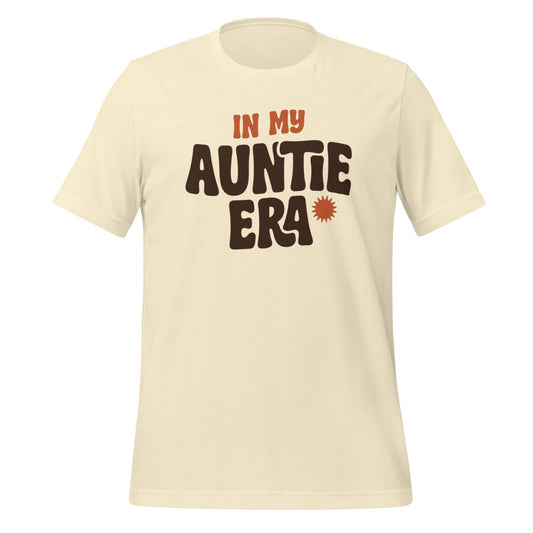 In My Auntie Era retro groovy aunt tee — Natural, front