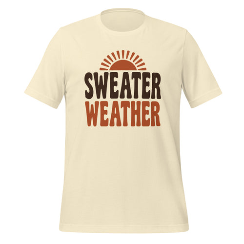 Sweater Weather Shirt, Retro Fall T-Shirt, Cozy Autumn Tee — Groovy 70s Sweater Weather Shirt