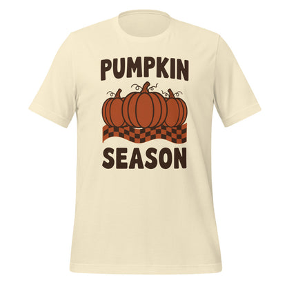 Pumpkin Season retro 70s fall t-shirt — Natural, front