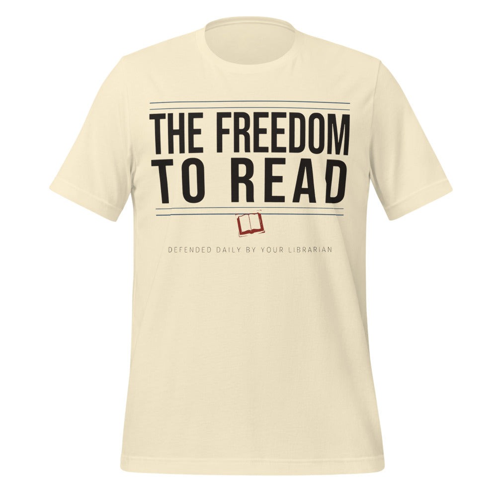 The Freedom to Read school librarian tee — Natural, front