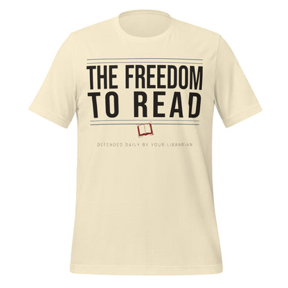 The Freedom to Read school librarian tee — Natural, front
