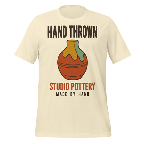 Pottery T Shirt, Ceramics Tee, Potters Wheel Gift - Hand Thrown Studio Pottery Retro Poster