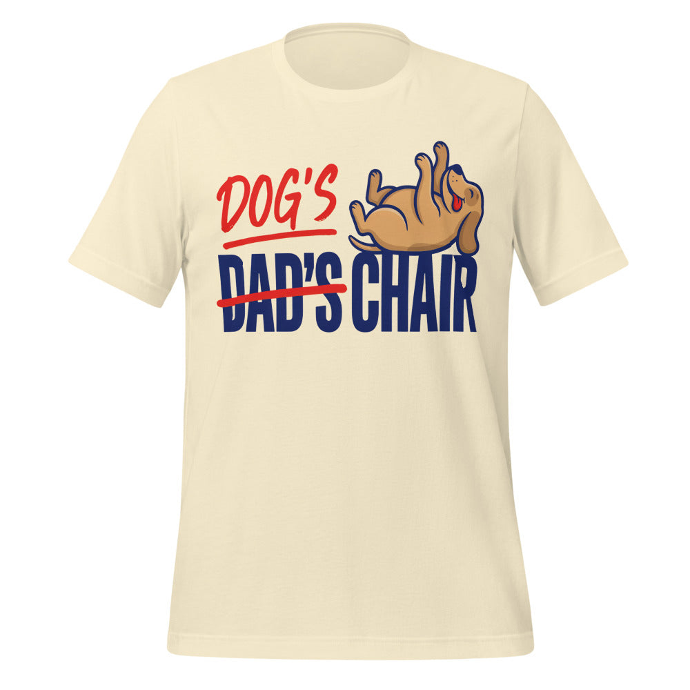 Dog's Chair funny dog dad tee — Natural, front