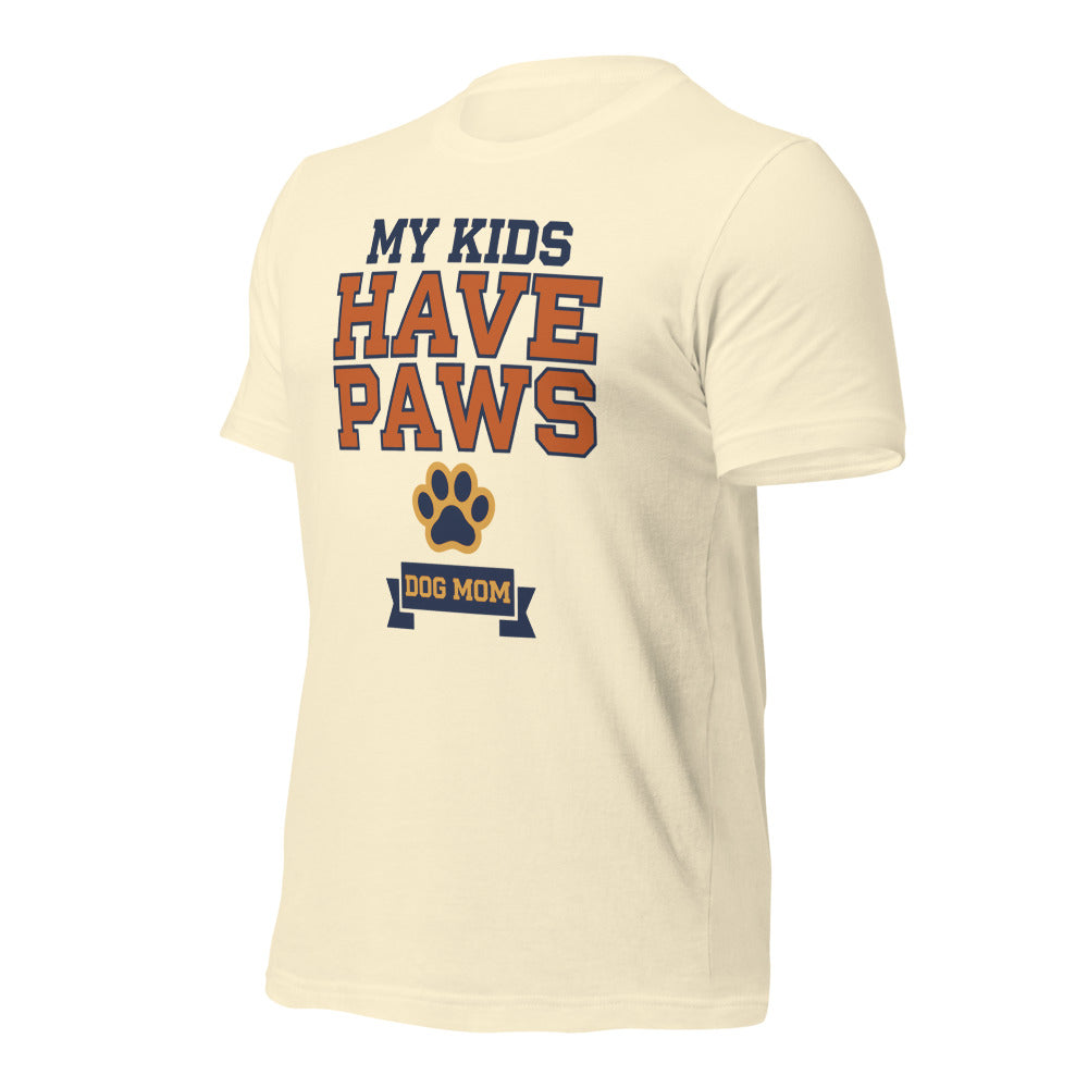 My Kids Have Paws funny dog mom tee — Natural, front-right