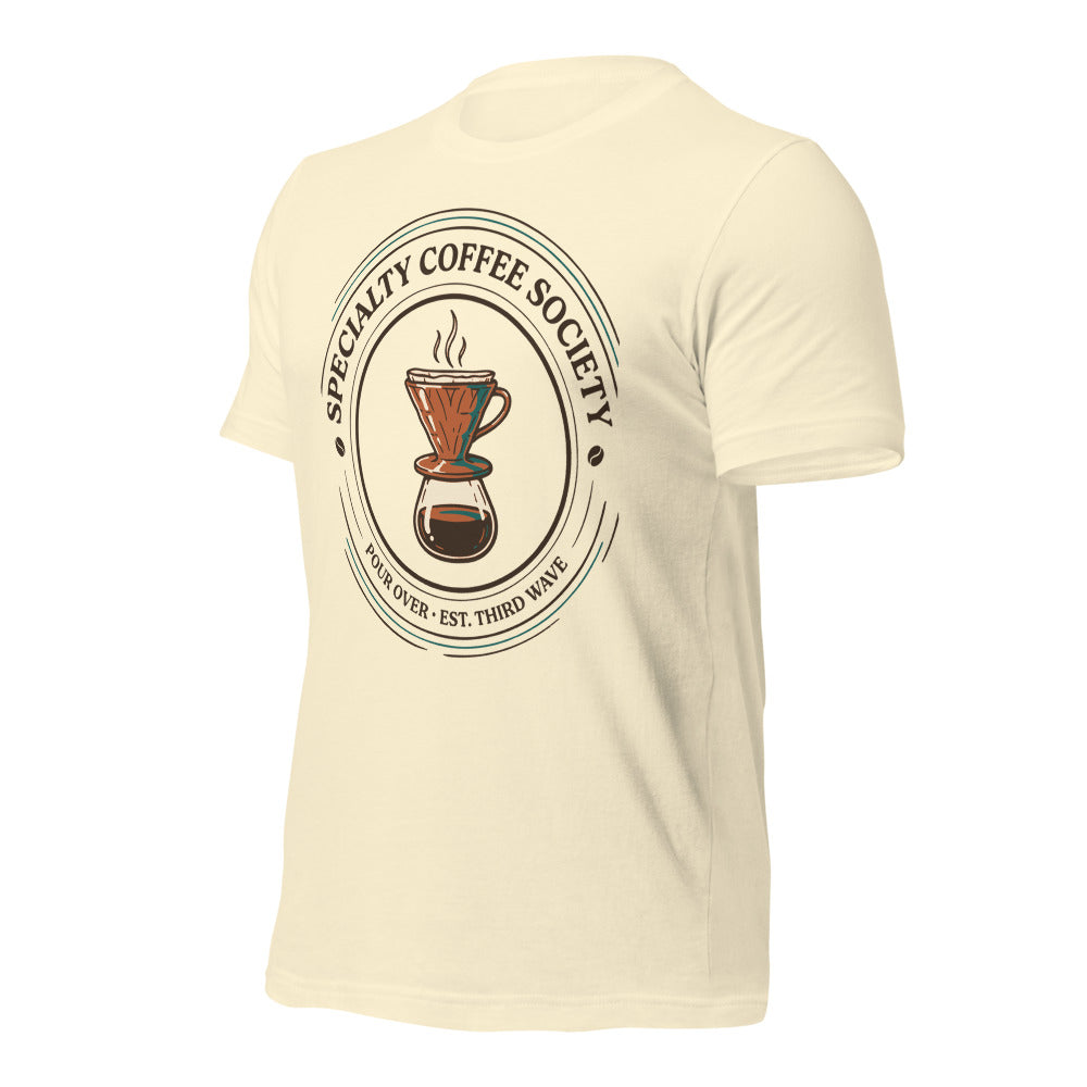 Specialty Coffee Society specialty coffee tee — Natural, front-right