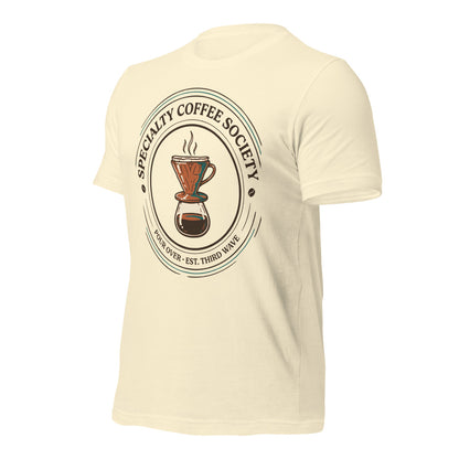 Specialty Coffee Society specialty coffee tee — Natural, front-right