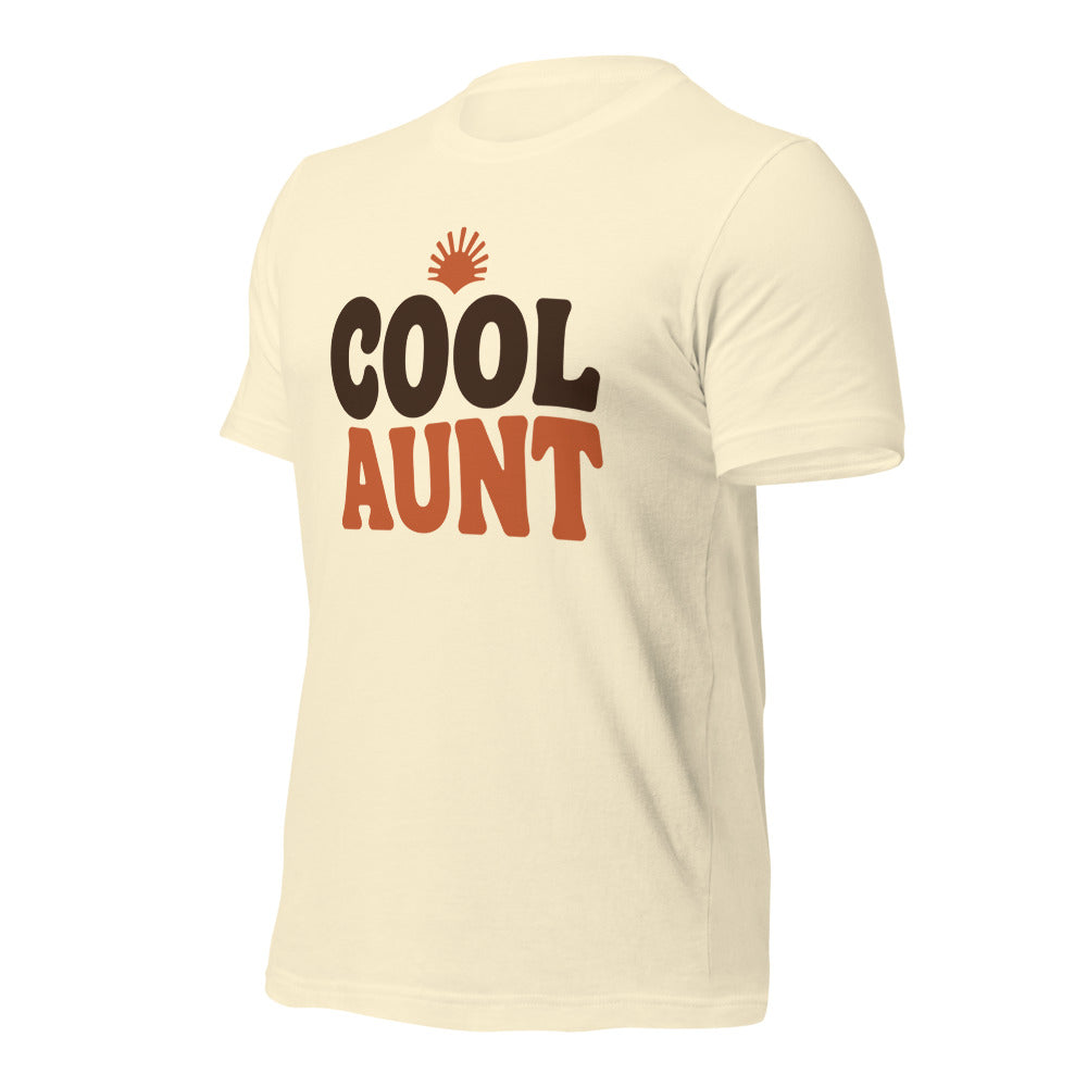 Cool Aunt retro groovy aunt tee — Natural, front-right