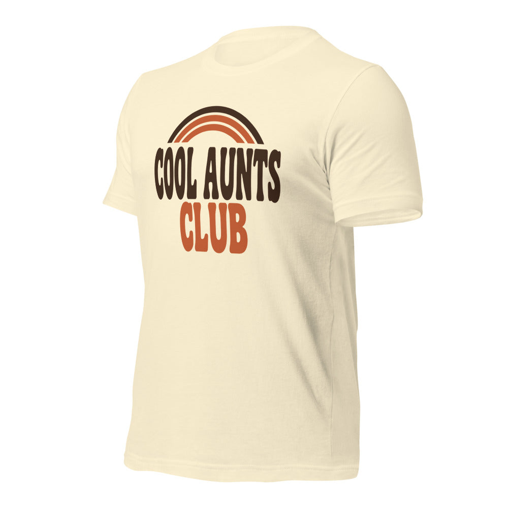 Cool Aunts Club retro groovy aunt tee — Natural, front-right