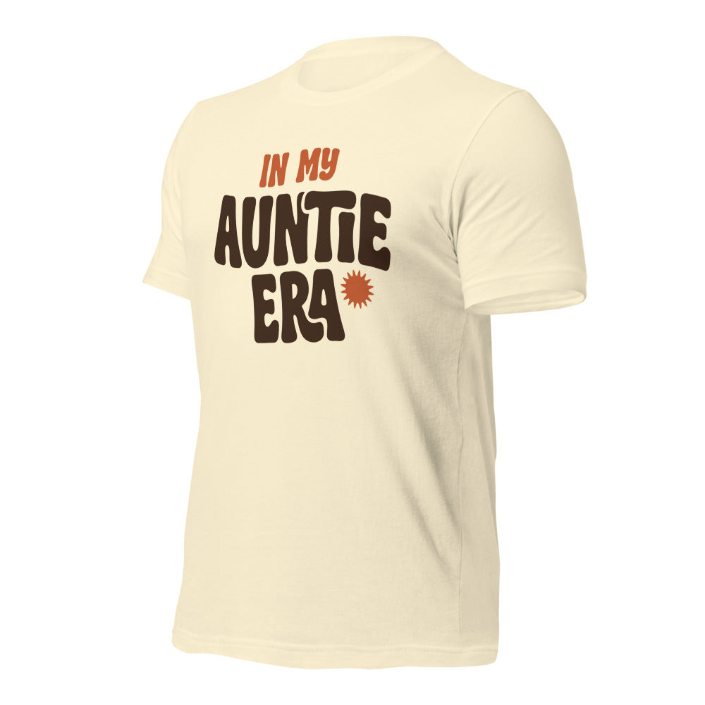 In My Auntie Era retro groovy aunt tee — Natural, front-right