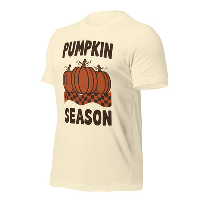 Pumpkin Season retro 70s fall t-shirt — Natural, front-right