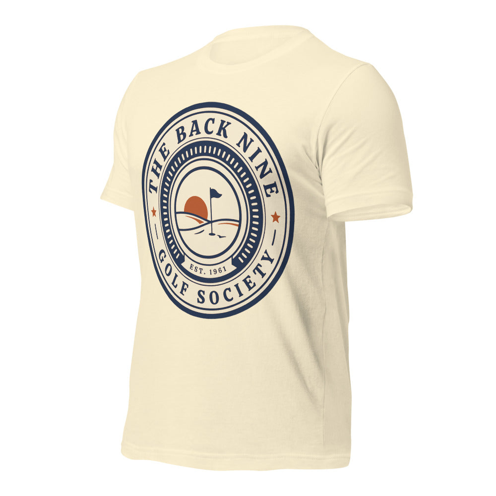The Back Nine vintage golf roundel tee — Natural, front-right