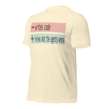 The Diff agentic AI engineer tee — Natural, front-right