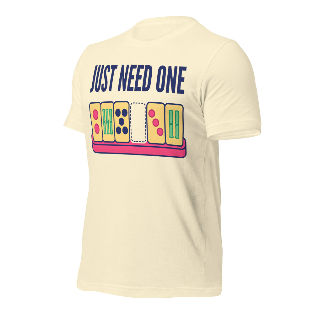 Just Need One funny mahjong tee — Natural, front-right
