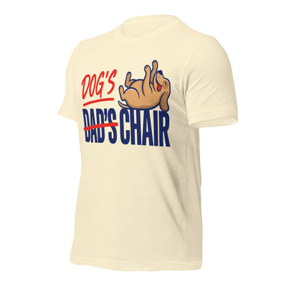 Dog's Chair funny dog dad tee — Natural, front-right