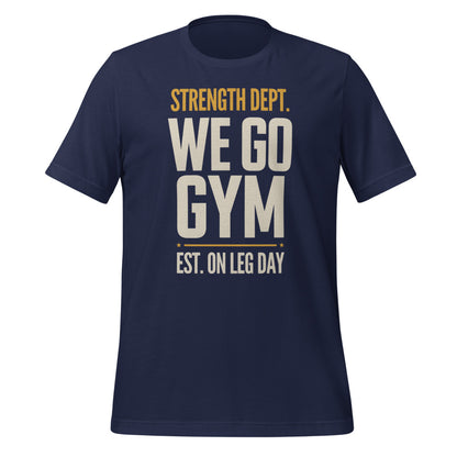 We Go Gym vintage athletic gym tee — Navy, front