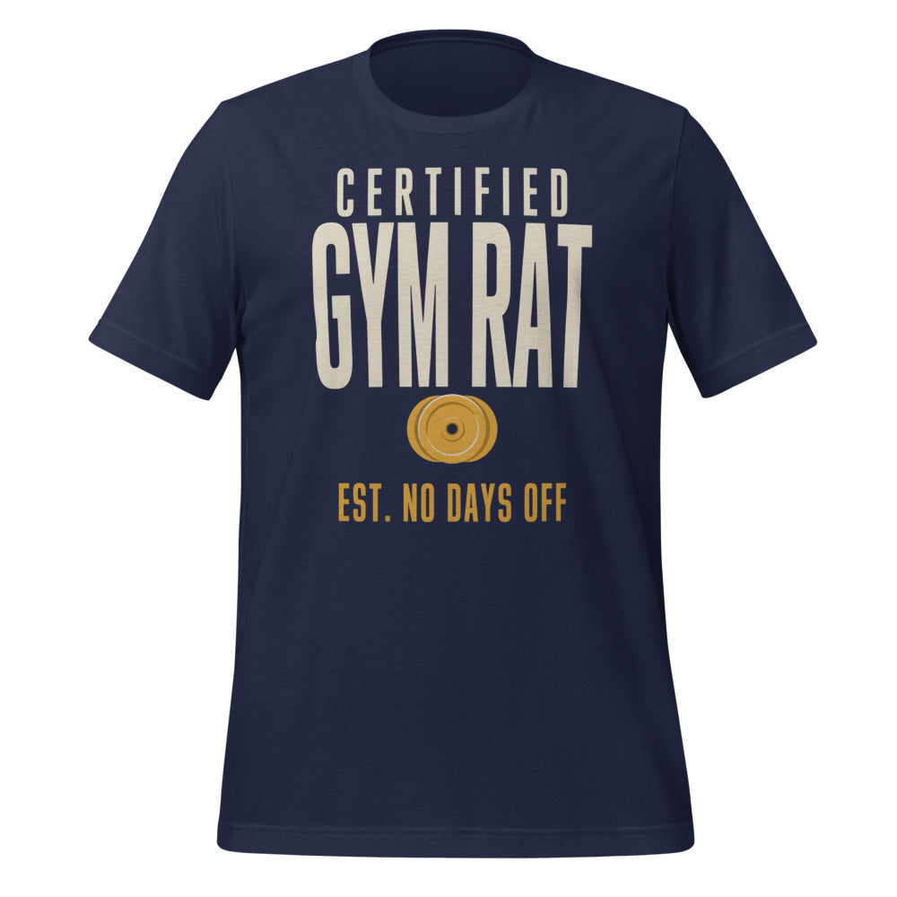 Certified Gym Rat vintage athletic tee — Navy, front