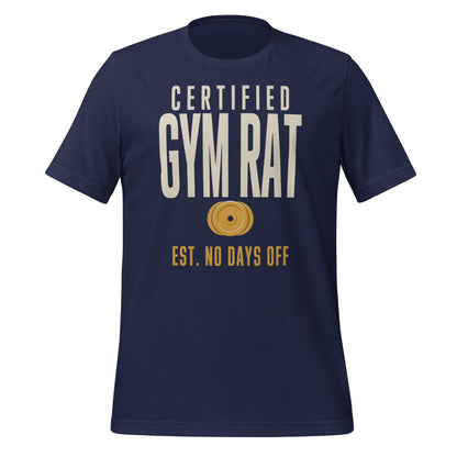 Certified Gym Rat vintage athletic tee — Navy, front