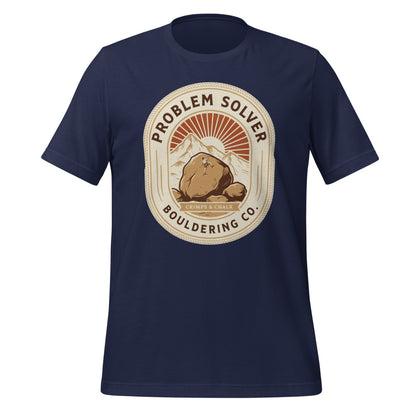 Problem Solver Bouldering Badge t-shirt — Navy, front