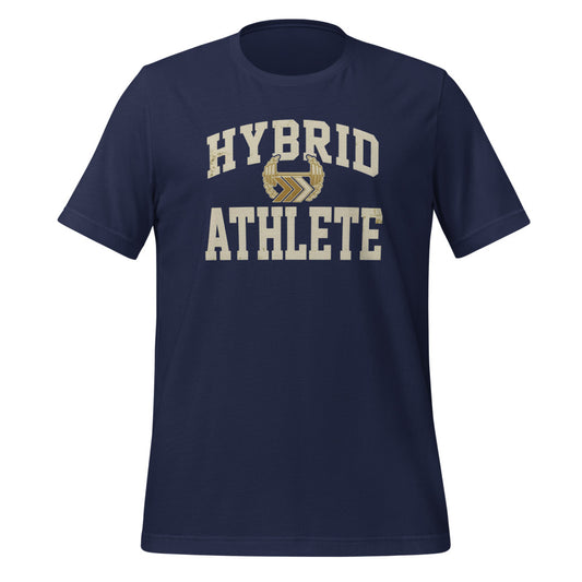 Hybrid Athlete vintage varsity tee — Navy, front