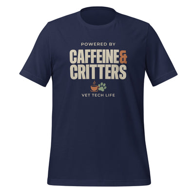 Funny Vet Tech Shirt, Veterinary Technician Gift, Retro Vet Tech Tee — Powered by Caffeine & Critters