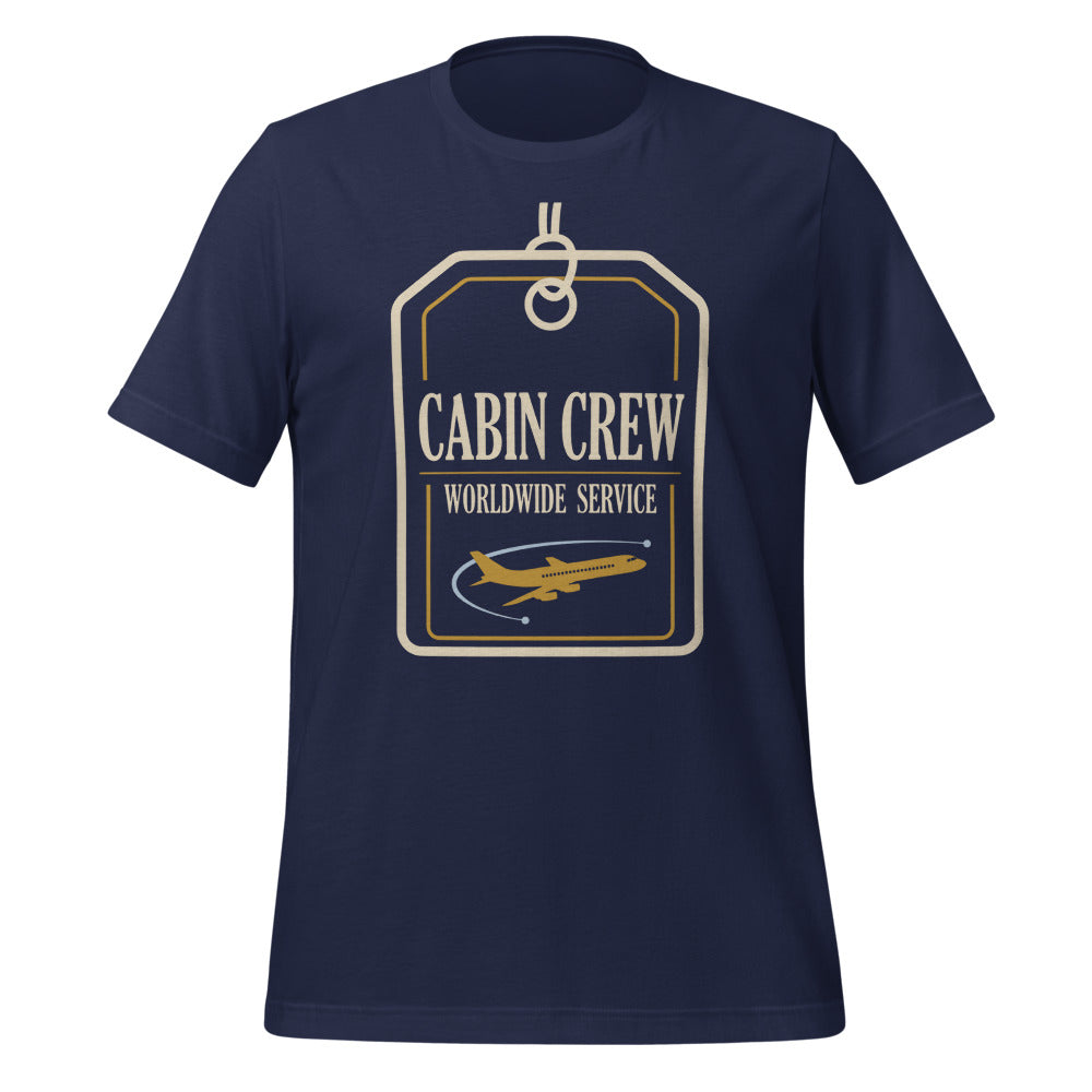 Worldwide Service cabin crew tee — Navy, front