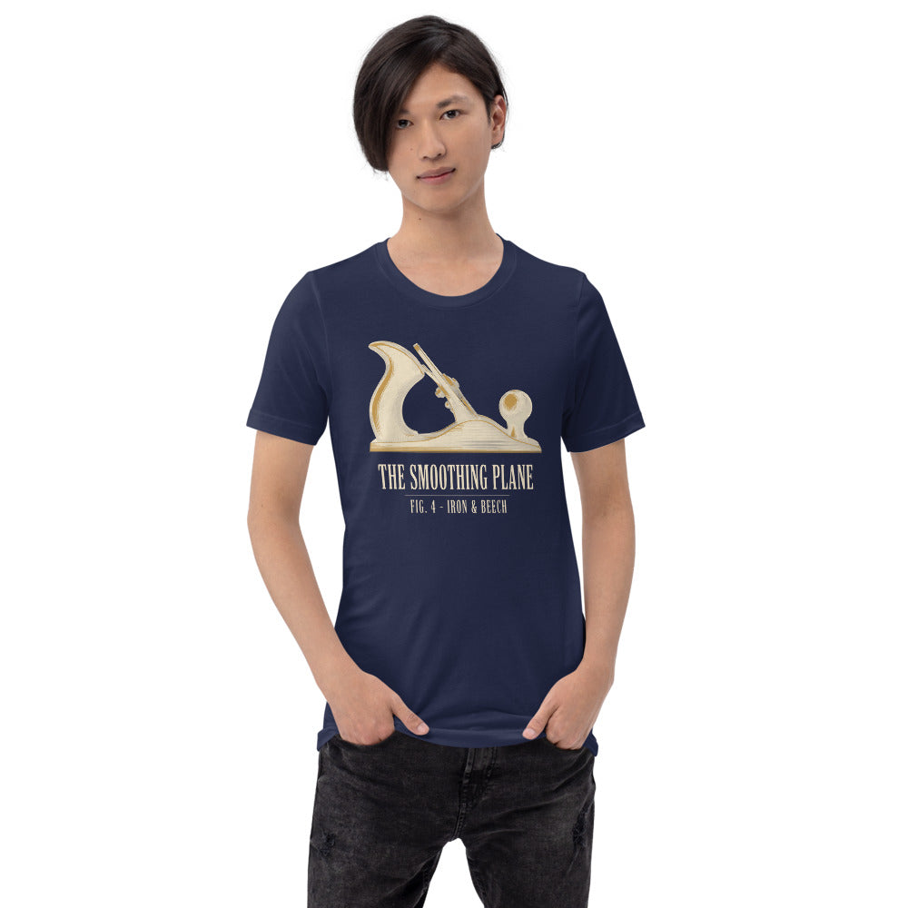 Fig. 4 The Smoothing Plane woodworking tee — Navy, on model