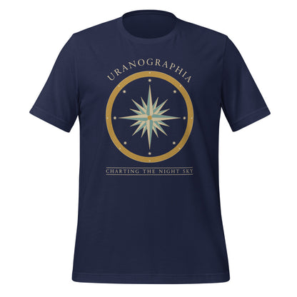 Uranographia vintage celestial chart astronomy tee — Navy, front