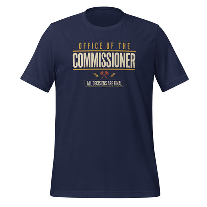 Office of the Commissioner fantasy football draft tee — Navy, front