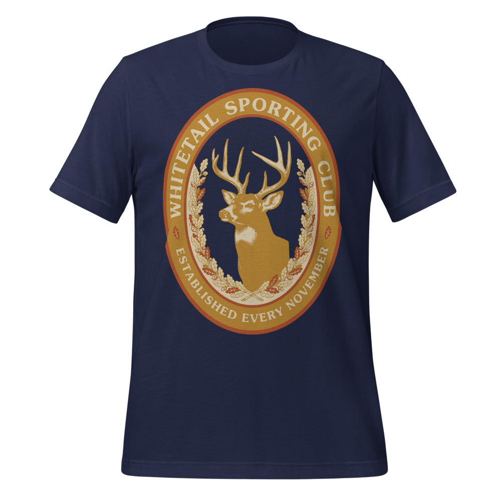 Whitetail Sporting Club vintage deer hunting tee — Navy, front
