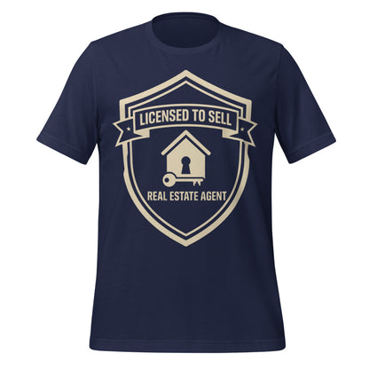 Licensed to Sell real estate agent tee — Navy, front