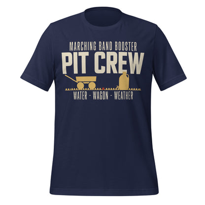 Pit Crew marching band booster t-shirt — Navy, front