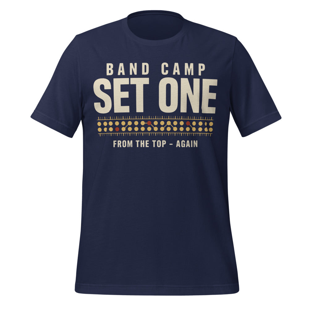 Set One marching band drill chart t-shirt — Navy, front