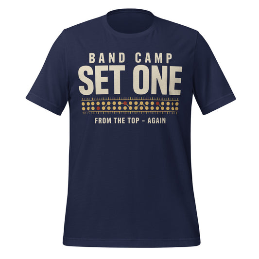 Set One marching band drill chart t-shirt — Navy, front