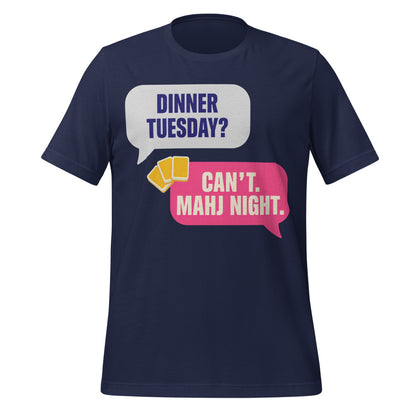 Mahj Night funny mahjong tee — Navy, front