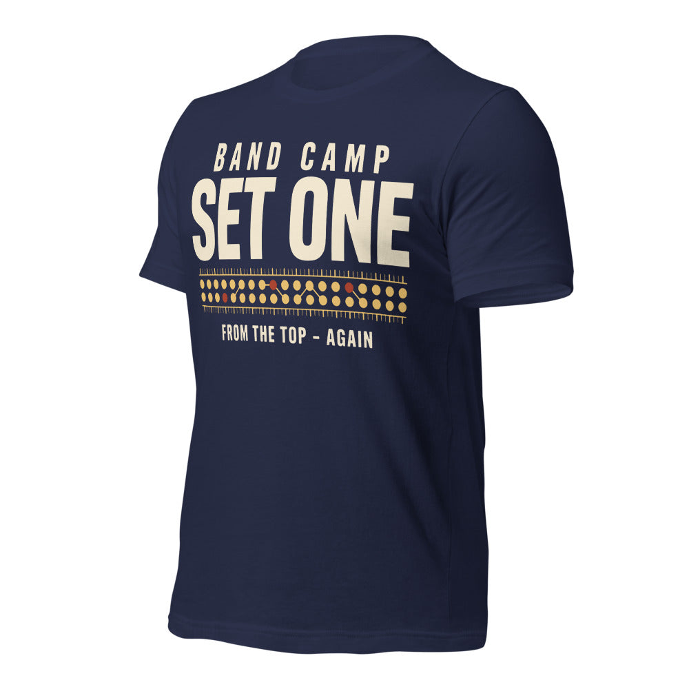 Set One marching band drill chart t-shirt — Navy, front-right